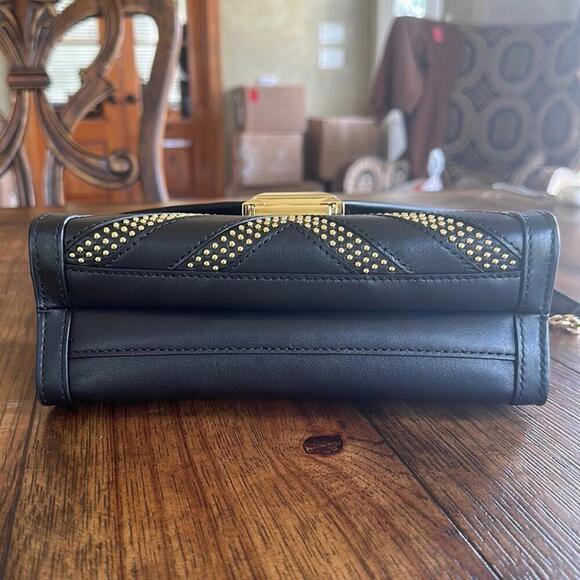 Michael Kors | Whitney Black & Gold Studded Shoulder Bag | NWOT | 0762 - Picture 6 of 9